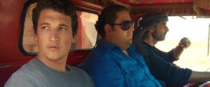 L-r) MILES TELLER as David, JONAH HILL as Efraim and SHAUN TOUB as Marlboro in Warner Bros. Pictures' comedic drama (based on true events) WAR DOGS. ©Warner Bros. Entertainment.
