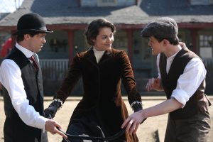Bug Hall (left) stars in HARLEY AND THE DAVIDSONS. ©Discovery Communications. CR: Keith Bernstein.