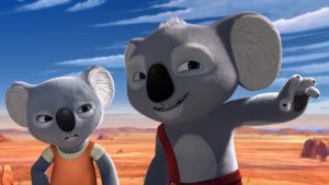 Nutsy (Voiced by Robin McLeavy) and Blinky Bill (voiced by Ryan Kwanten) take a journey in BLINKY BILL THE MOVIE. ©Shout!