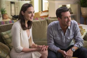 The impossibly gorgeous and ultra-sophisticated newly-arrived suburban couple, Mr. and Mrs. “Jones” (Gal Gadot, Jon Hamm), are actually covert operatives in KEEPING UP WITH THE JONESES. ©20th Century Fox. CR: Frank Masi, SMPSP.