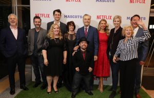 (l-r) Writer/Director Christopher Guest, Christopher Moynihan, Zach Woods, Sarah Baker, Parker Posey, Fred Willard, Brad Williams, Susan Yeagley, Jane Lynch, Producer Karen Murphy and Michael Hitchcock seen at Netflix original film 'MASCTOS' Los Angeles Special Screening on Wednesday, October 05, 2015, in Los Angeles, CA]. ©Eric Charbonneau/Netflix.