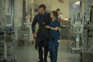 (l-r) Doctor Stephen Strange (Benedict Cumberbatch) and Christine Palmer (Rachel McAdams) in Marvel's DOCTOR STRANGE. ©Marvel. CR: Jay Maidment.