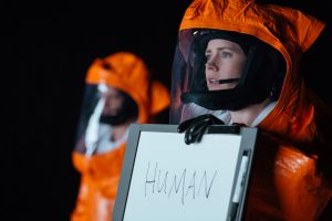 Amy Adams (right) as Louise Banks in ARRIVAL. ©Paramount Pictures. CR: Jan Thijs.