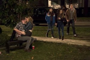 (Standing left to righ) Hailee Steinfeld, Haley Lu Richards, and Blake Jenner in THE EDGE OF SEVENTEEN. ©STX Productions. CR: Murray Close.