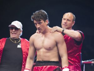 (Left to right) Ciaran Hinds, Miles Teller and Aaron Eckhart in BLEED FOR THIS. ©Open Road Films. CR: Seacia Pavao.