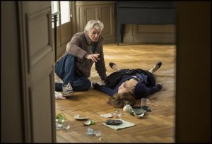 Left to right: Director Paul Verhoeven and Isabelle Huppert on the set of ELLE. ©Guy Ferrandis/ SBS Productions, Courtesy of Sony Pictures Classics
