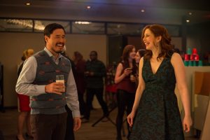 (L-R) Randall Park as Fred and Vanessa Bayer as Allison in OFFICE CHRISTMAS PARTY. ©Paramount Pictures. CR: Glen Wilson.