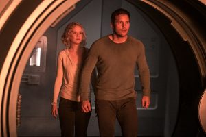 Jennifer Lawrence and Chris Pratt star in Columbia Pictures' PASSENGERS. ©Columbia Pictures. CR: Jaimie Trueblood.