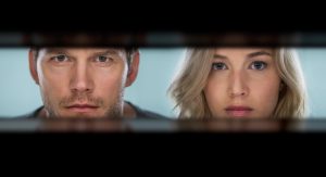 Chris Pratt and Jennifer Lawrence star in Columbia Pictures' PASSENGERS. ©Columbia Pictures. CR: Jaimie Trueblood.